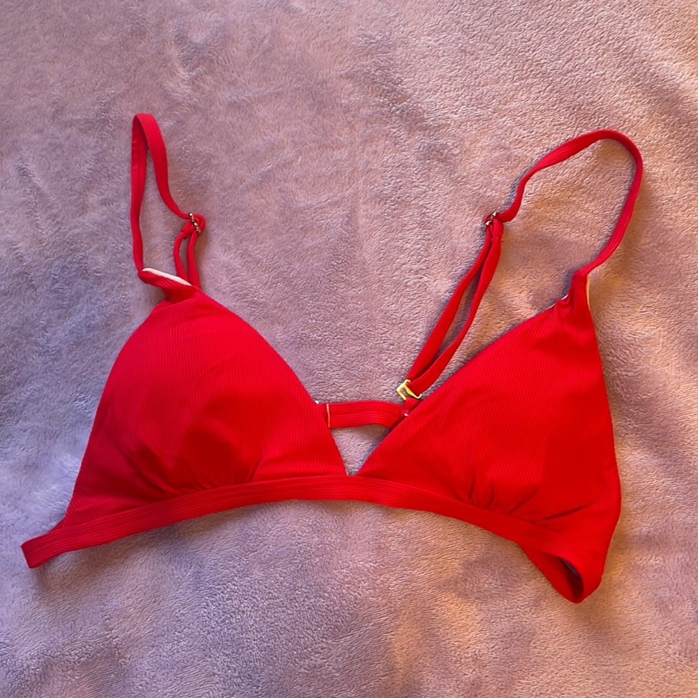 red swim top